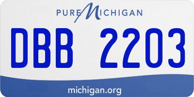 MI license plate DBB2203