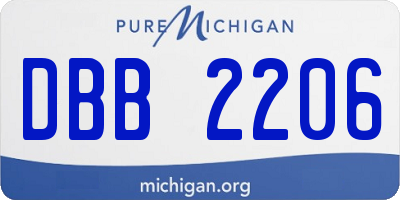 MI license plate DBB2206