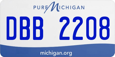 MI license plate DBB2208