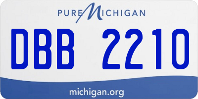 MI license plate DBB2210
