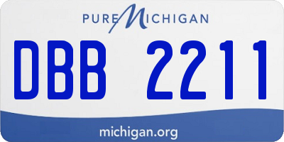 MI license plate DBB2211