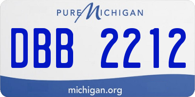 MI license plate DBB2212