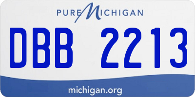 MI license plate DBB2213