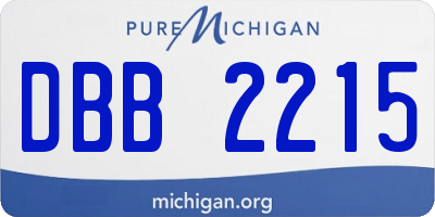 MI license plate DBB2215