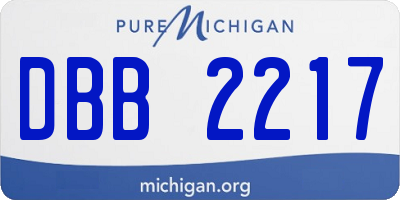 MI license plate DBB2217