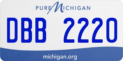 MI license plate DBB2220