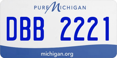 MI license plate DBB2221