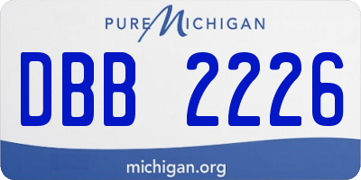 MI license plate DBB2226