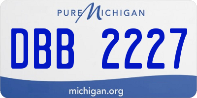 MI license plate DBB2227