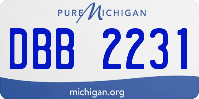 MI license plate DBB2231