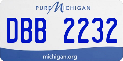 MI license plate DBB2232