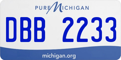 MI license plate DBB2233