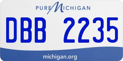 MI license plate DBB2235