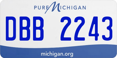 MI license plate DBB2243