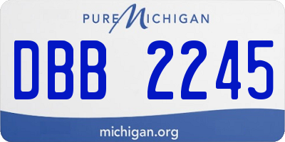 MI license plate DBB2245