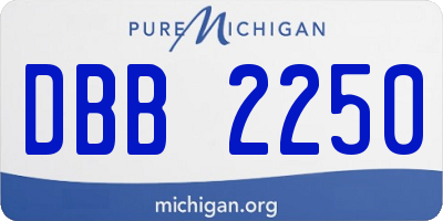 MI license plate DBB2250