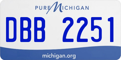 MI license plate DBB2251