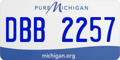 MI license plate DBB2257