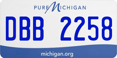 MI license plate DBB2258