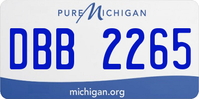 MI license plate DBB2265