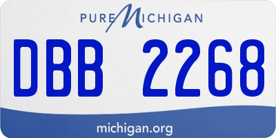MI license plate DBB2268