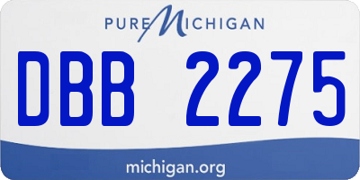 MI license plate DBB2275