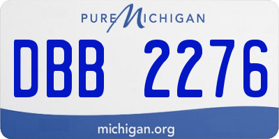 MI license plate DBB2276