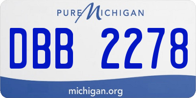 MI license plate DBB2278