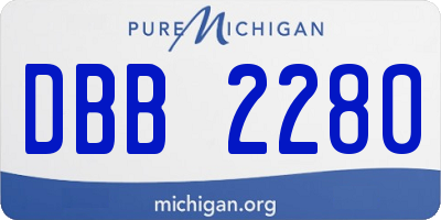 MI license plate DBB2280