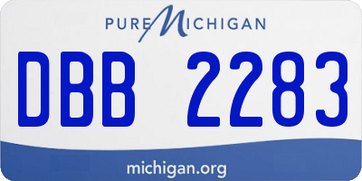 MI license plate DBB2283