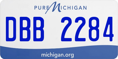 MI license plate DBB2284