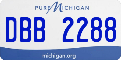 MI license plate DBB2288