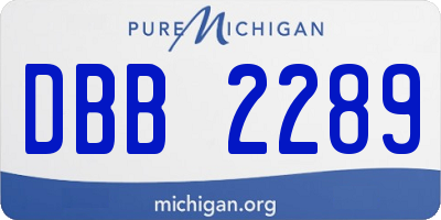 MI license plate DBB2289