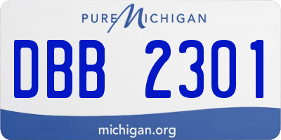 MI license plate DBB2301