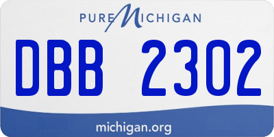 MI license plate DBB2302