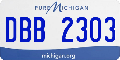 MI license plate DBB2303