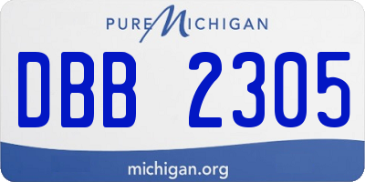 MI license plate DBB2305
