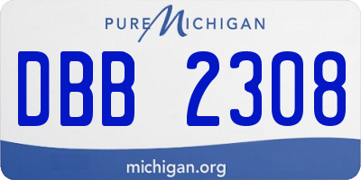 MI license plate DBB2308