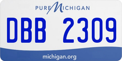 MI license plate DBB2309