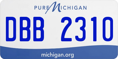 MI license plate DBB2310