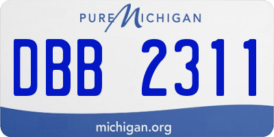 MI license plate DBB2311