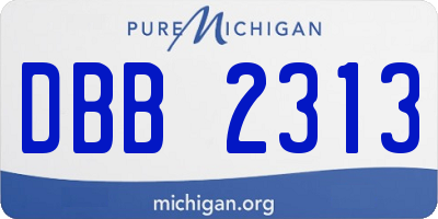 MI license plate DBB2313
