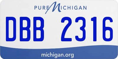 MI license plate DBB2316