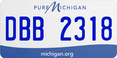 MI license plate DBB2318