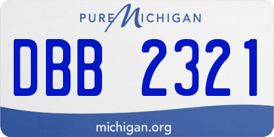 MI license plate DBB2321