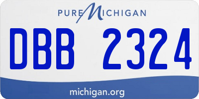 MI license plate DBB2324
