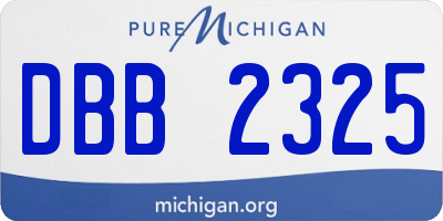 MI license plate DBB2325