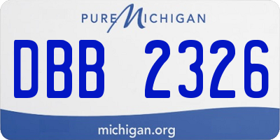 MI license plate DBB2326