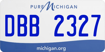 MI license plate DBB2327
