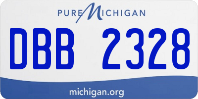 MI license plate DBB2328